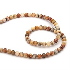 6mm Round gemstone bead Crazy Lace Agate 40cm strand