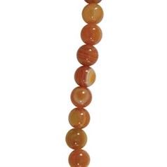 8mm Round gemstone bead Agate Red Striped 40cm strand