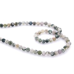 6mm Round gemstone bead Tree Agate 40cm strand