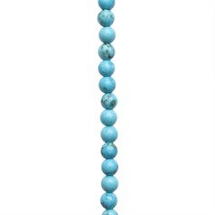 4mm Round Natural Enhanced Turquoise Blue 40cm