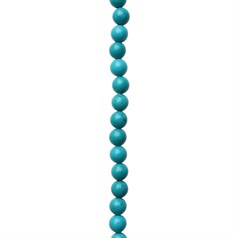 4mm Round Natural Enhanced Turquoise Green (4.5- 5mm) 40cm