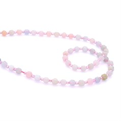 Morganite 6mm Faceted Energy Column Bead 40cm Strand