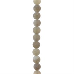 8mm Round gemstone bead  Frosted Cracked Agate Grey (Dyed)  40cm strand