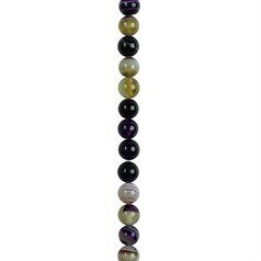 8mm Round gemstone bead Banded Agate Purple (Dyed)  40cm strand