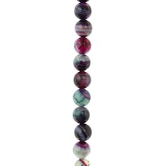 8mm Round gemstone bead Banded Agate Multi Colour (Dyed)  40cm strand