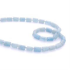 9/11x6/7mm Aquamarine Faceted Column Gemstone Beads 39cm