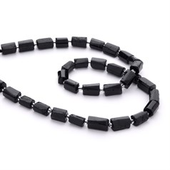 Black Tourmaline Polished Nuggets Appx 12x8mm Beads 40cm
