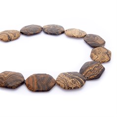 30x40mm Stromatolite Irregular Facet 39cm Strand