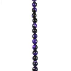 8mm Facet gemstone bead  Fire Agate Black & Purple (Dyed)  40cm strand