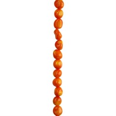 7mm Approx Tumbled Gemstone Beads Coral (Dyed Orange)  'A'  Quality 40cm