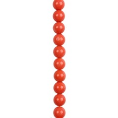 8mm Coral (Dyed Orange) 'A' Quality Round 40cm Strand