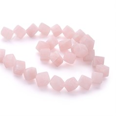 10mm Cube Gemstone Bead Rose Quartz (Matt) 40cm strand (Limited Stocks)