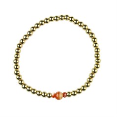 Sardonyx  Bracelet Hematine with 18ct Gold Plating Birthstone-August