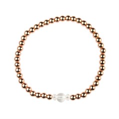 Rock Crystal Bracelet Hematine with Rose Gold Plating - Birthstone April