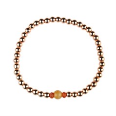 Sardonyx Bracelet Hematine with Rose Gold Plating -Birthstone August