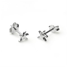 Mini Starfish Earstuds 5mm with Scrolls Sterling Silver (STS)