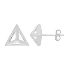 Tetrahedron Earstud Sterling Silver