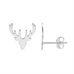 Stags Head Earstud Sterling Silver