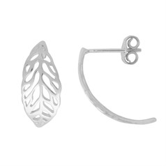 Filigree Curling Leaf Earstuds STS Sterling Silver