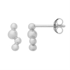 Wiggle 4 Ball Earstuds with Scrolls Sterling Silver