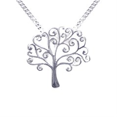 Fancy Tree of Life Necklace Sterling Silver