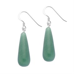 Green Aventurine Tear Eardrop Sterling Silver