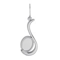 Oval / Wave Eardrop with 14x10mm Cup for Cabochon Rhodium Plated
