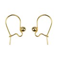 Hookwire Guard & Bead Earwire 15mm Gold Plated