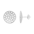 15mm Sieve Top Ear Stud with Scroll Sterling Silver