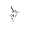 Flamingo Charm /Pendant 12x7mm Sterling Silver (STS)