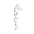 Love Charm 25.5x8mm Sterling Silver