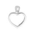 I Love You Mom Inscribed Heart Charm/Pendant 15.5x14.5mm Sterling Silver