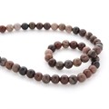 8mm Round gemstone bead Petrified Wood 40cm strand