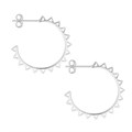 Ear Hoop 23mm with Mini Spike Design with Post & Scroll Sterling Silver