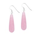 Rose Quartz Tear Eardrop Sterling Silver