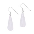 Rock Crystal Tear Eardrop Sterling Silver