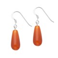 Carnelian Tear (16x8mm) Eardrop Sterling Silver